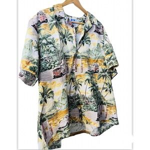 Styled by RJC Hawaiian Shirt Mens Sz XXL Surf Boards Palms planes Made in Hawaii